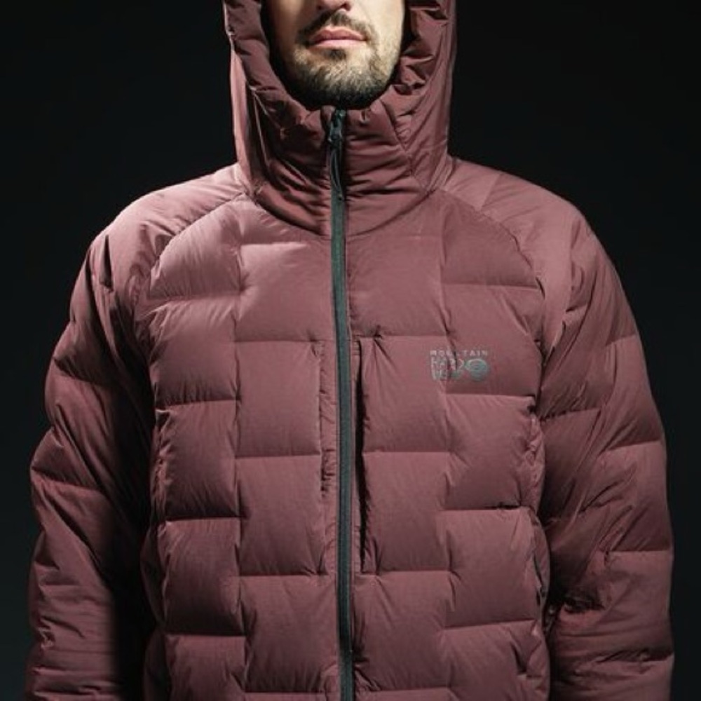 Mountain Hardwear Stretchdown Parka Men's Burgundy Puffer Jacket Size M